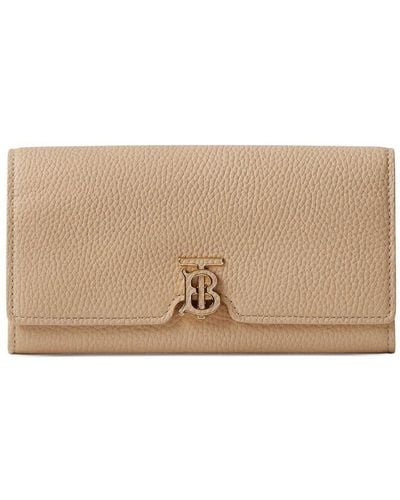 Burberry Grained-leather Continental Purse - Natural
