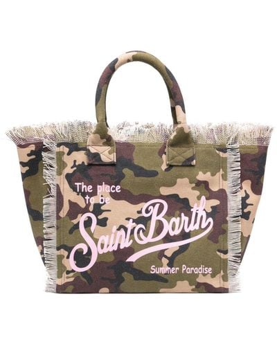 Mc2 Saint Barth Vanity Shopper Met Camouflageprint - Groen