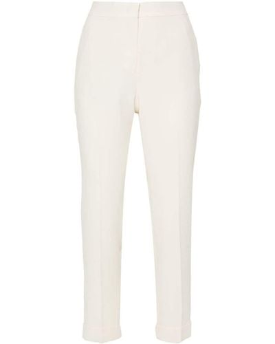 Etro Cropped High-rise Trousers - White