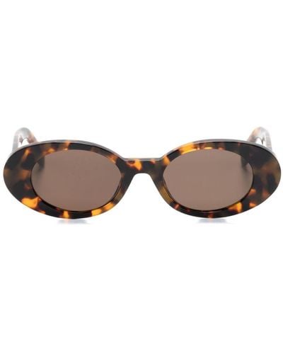 Palm Angels Gilroy Oval-frame Sunglasses - Brown
