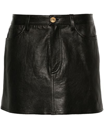 Etro Low-rise Leather Miniskirt - Black