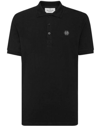 Philipp Plein Hexagon ロゴ ポロシャツ - ブラック