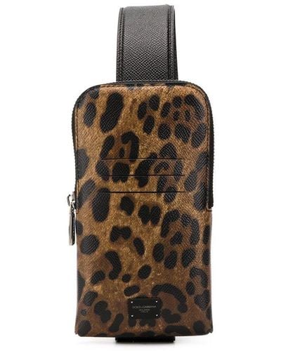Dolce & Gabbana Leopard-print Leather Smartphone Holder - Multicolour