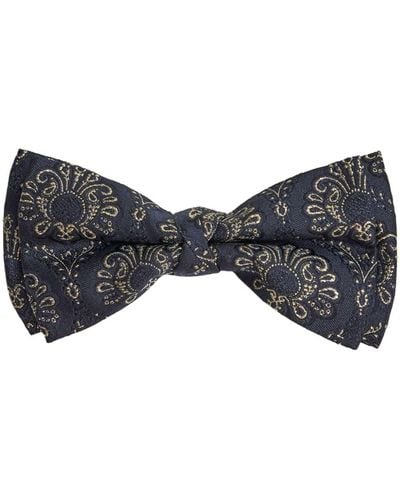 Etro Jacquard Silk-blend Bow Tie - Blue