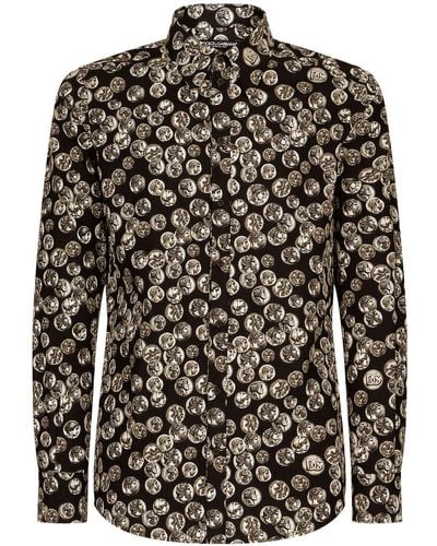 Dolce & Gabbana Overhemd Met Print - Zwart