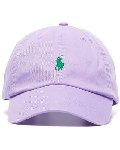 Polo Ralph Lauren Lilac Logo Embroidered Cotton Cap - Purple