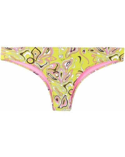Emilio Pucci Africana Print Bikini Bottoms - Yellow