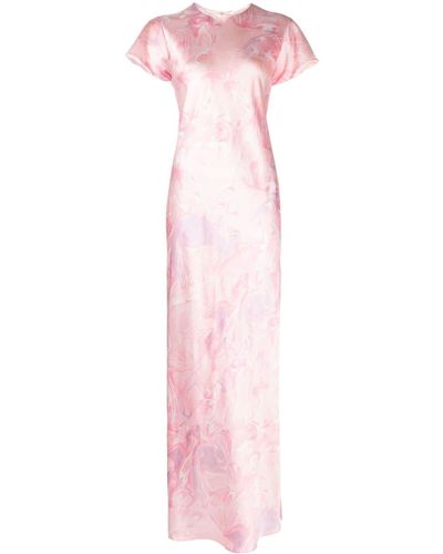 Alejandra Alonso Rojas Abstract-pattern Print Silk Dress - Pink