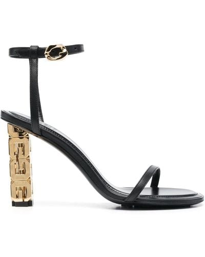 Givenchy GG 100mm Leather Sandals - Black