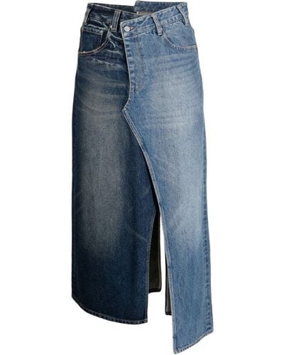 JNBY Asymmetric Denim Skirt - Blue