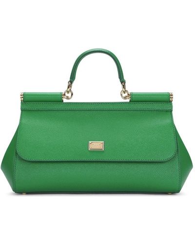 Dolce & Gabbana Medium Sicily Leather Top-handle Bag - Green
