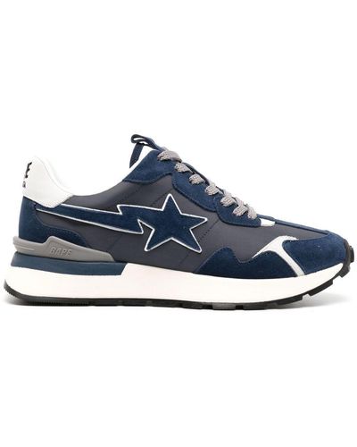 A Bathing Ape Sta Star-patch Trainers - Blue