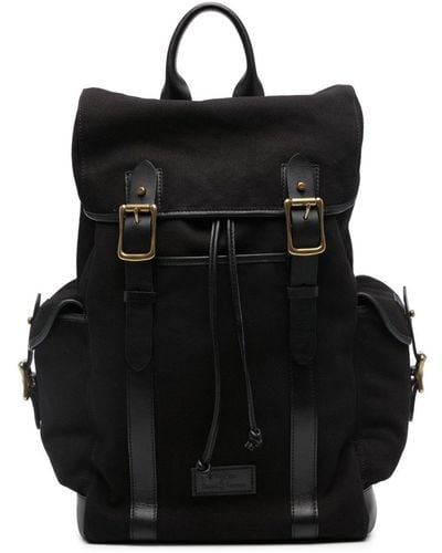 Polo Ralph Lauren Logo-patch Double-buckle Backpack - Black