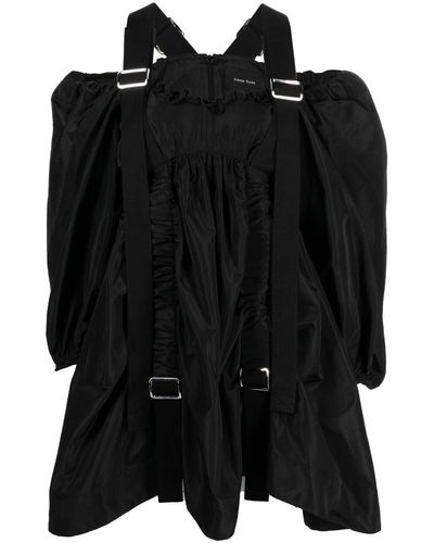 Simone Rocha Buckle-detail Taffeta Dress - Black