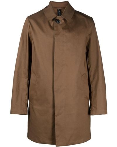 Mackintosh Cambridge Button-up Cotton Raincoat - Brown