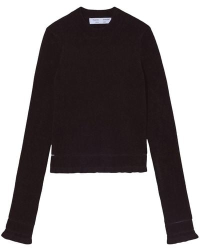 Proenza Schouler Chenille-texture Long-sleeved Sweater - Black