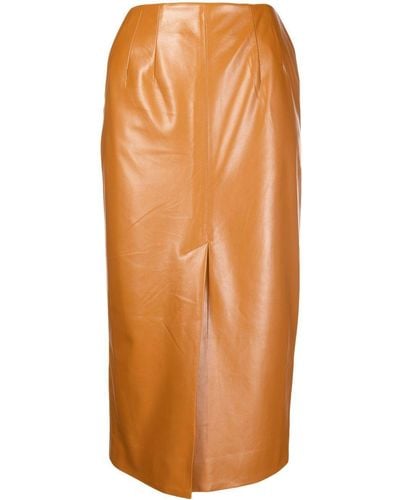 Matériel Faux-leather Pencil Skirt - Brown