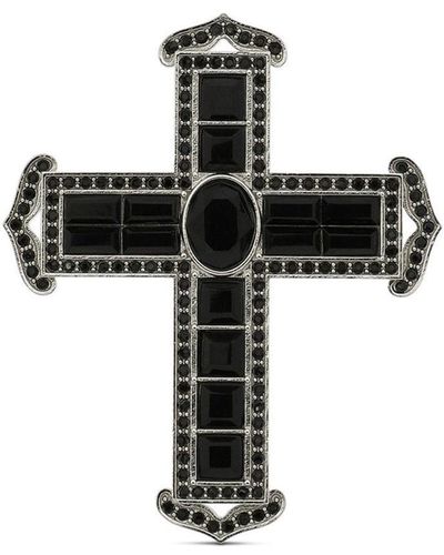Dolce & Gabbana Cross Ring With Rhinestones - Metallic