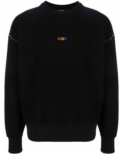 MSGM Sweater Met Geborduurd Logo - Zwart