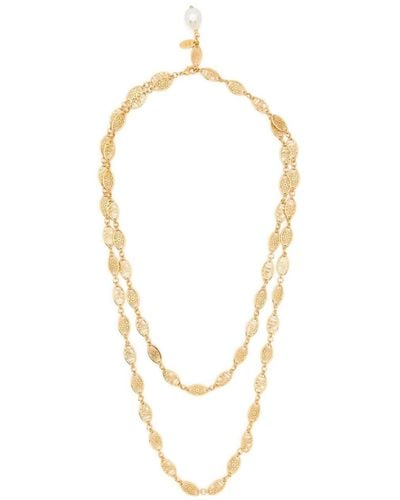 Chloé Logo-charm Necklace - メタリック