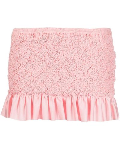 Alexander Wang Shirred Ruffle-hem Mini Skirt - Pink