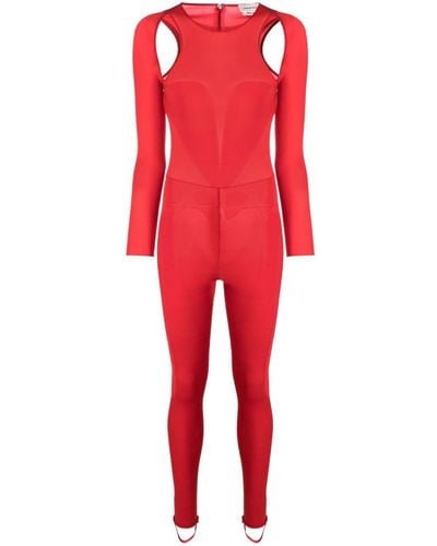 Alexander McQueen Jumpsuit mit Cut-Outs - Rot