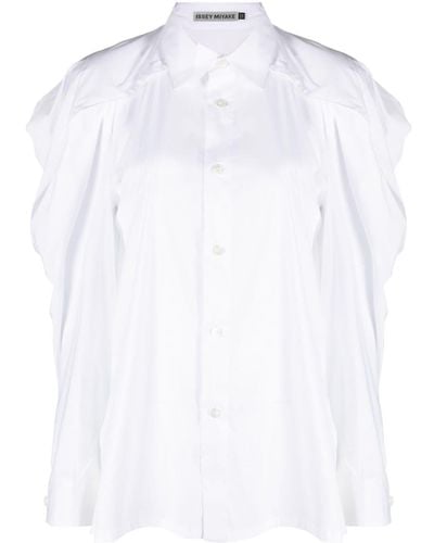 Issey Miyake Camisa con cierre de botones - Blanco