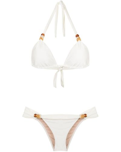 Adriana Degreas Bead-embellished Bikini - White