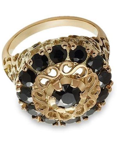 Dolce & Gabbana 18kt Yellow Gold Black Sapphire Cocktail Ring - Metallic