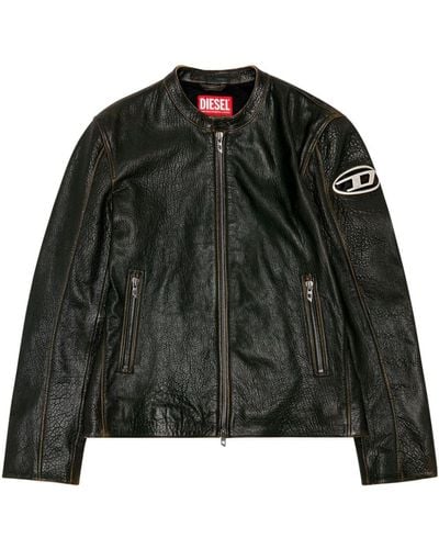 DIESEL L-cobbe Leather Jacket - Black