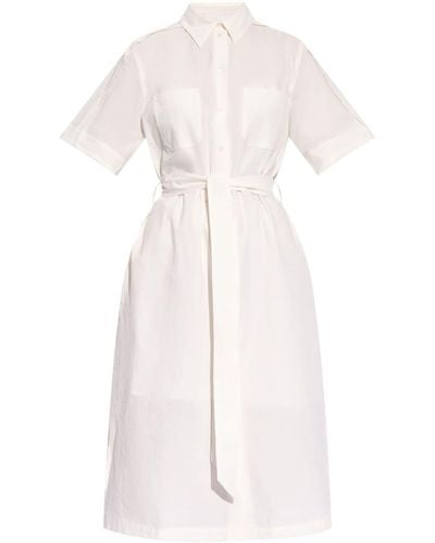 Maison Kitsuné Robe-chemise à taille ceinturée - Blanc