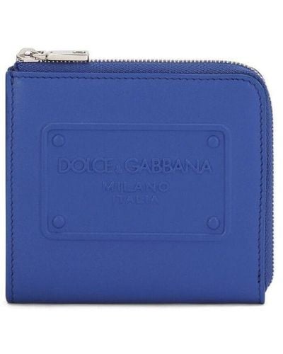 Dolce & Gabbana Logo-debossed Zip-around Wallet - Blue