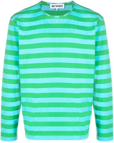 Sunnei Long-sleeve Striped T-shirt - Green