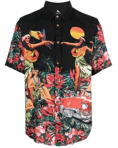 Mauna Kea Hemd mit Blumenmuster - Schwarz