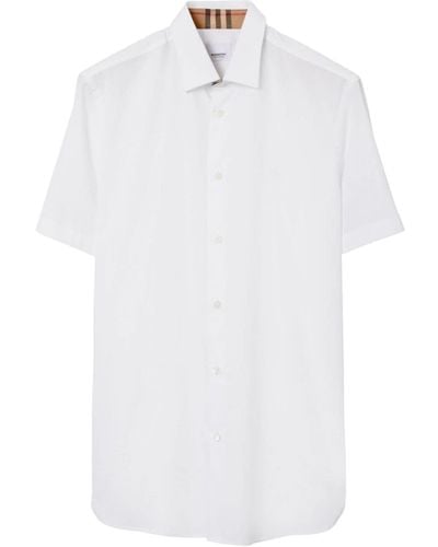 Burberry Camisa con logo bordado - Blanco