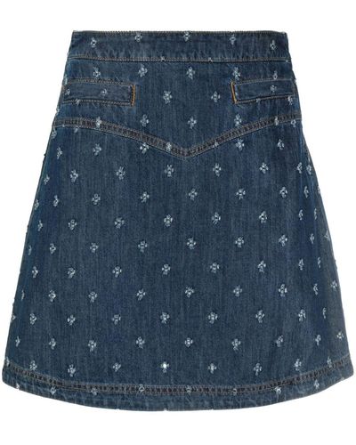 Love Moschino A-line Denim Skirt - Blue