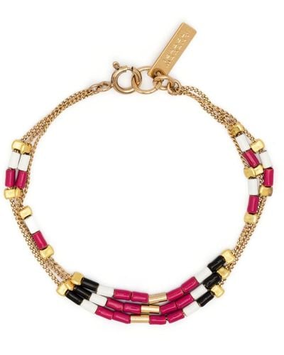 Isabel Marant Triple-chain Beaded Bracelet - Pink