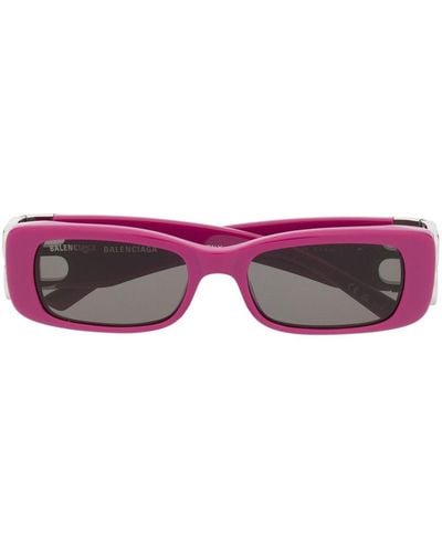 Balenciaga Crystal-embellished Square-frame Sunglasses - Pink