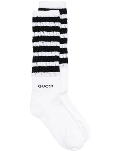 Gucci Gestreifte Socken mit Logo-Intarsie - Mehrfarbig