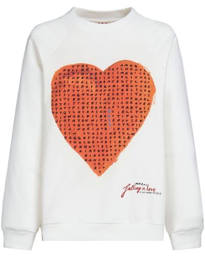 Marni Sudadera con estampado de sopa de letras - Blanco