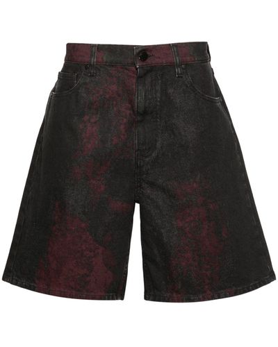 44 Label Group Corrosive Denim Shorts - Black
