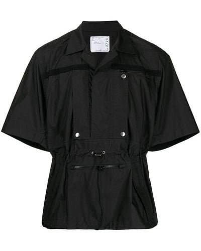 Sacai ドローストリング ショートスリーブシャツ - ブラック