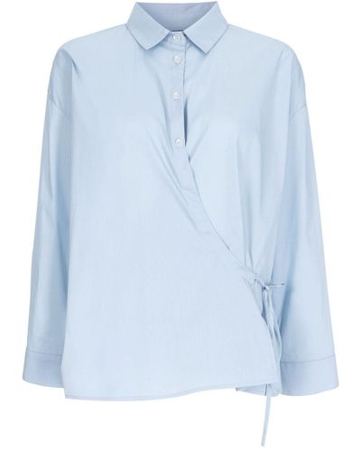 UMA | Raquel Davidowicz Wrap-design Long-sleeve Shirt - Blue