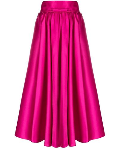 Blanca Vita リボンディテール サテンスカート - ピンク