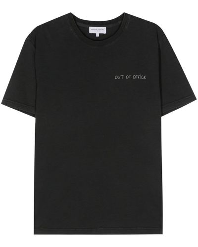 Maison Labiche Slogan-embroidered T-shirt - Black