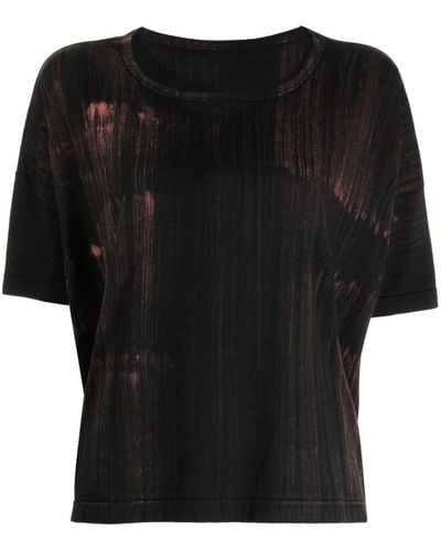 Y's Yohji Yamamoto T-shirt en coton à imprimé graphique - Noir