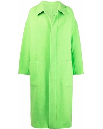 Ami Paris Oversize Wool Single-breasted Coat - Green