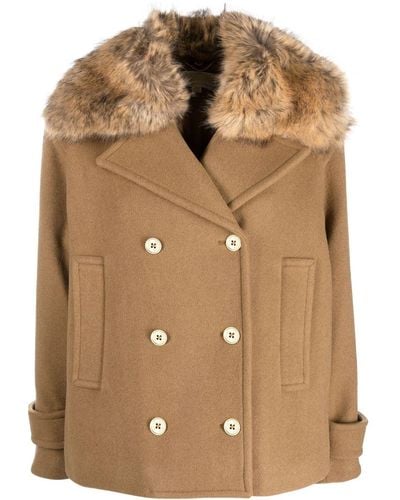 MICHAEL Michael Kors Double-breasted Wool-blend Jacket - Brown