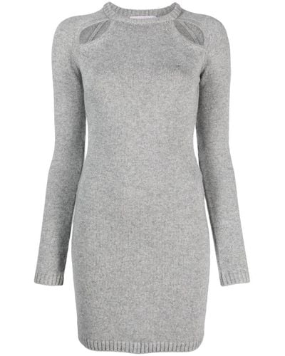 Chiara Ferragni Cut-out Knitted Minidress - Grey