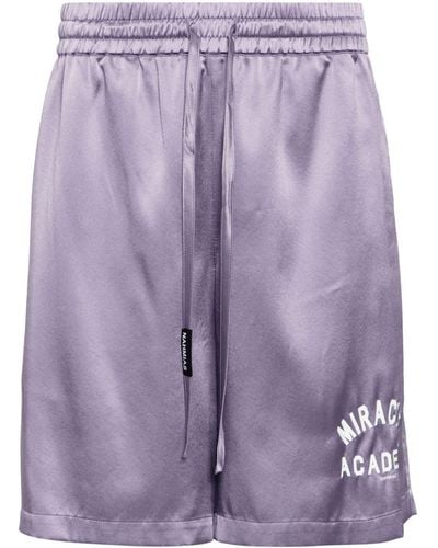 NAHMIAS Miracle Academy Silk-blend Shorts - Purple